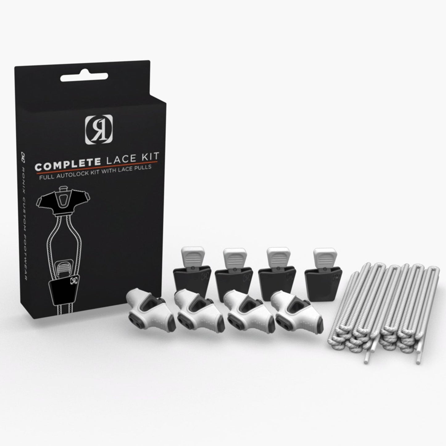 Ronix Complete Autolock Kit - (set of 4 Laces, 4 AutoLocks, 4 Pull Handles) - Locks