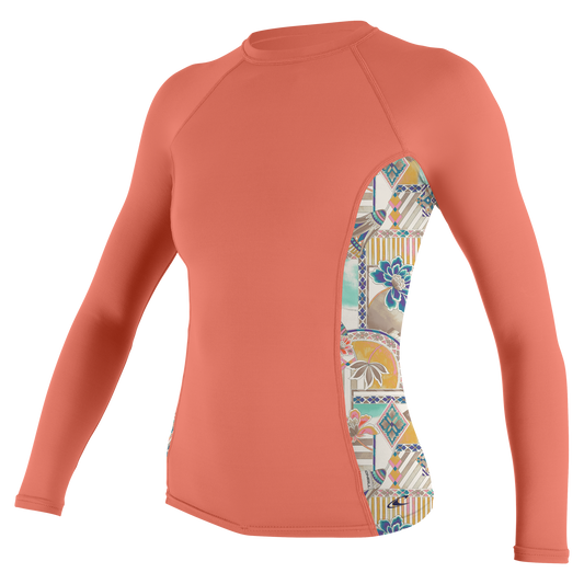 O'Neill Wms Side Print L/S Rash Guard - L/S Rash Guards