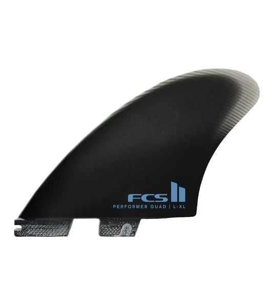 FCS II Performer Quad Split Keel Performance Glass Fins Large to Extra Large Black - FCS II/Quad