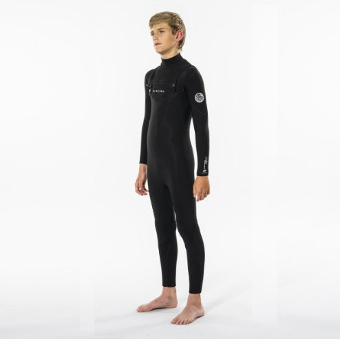 Rip Curl Junior Dawn Patrol 4/3 Chest Zip Wetsuit Black Wsm5Lb - Fullsuit / Front-zip