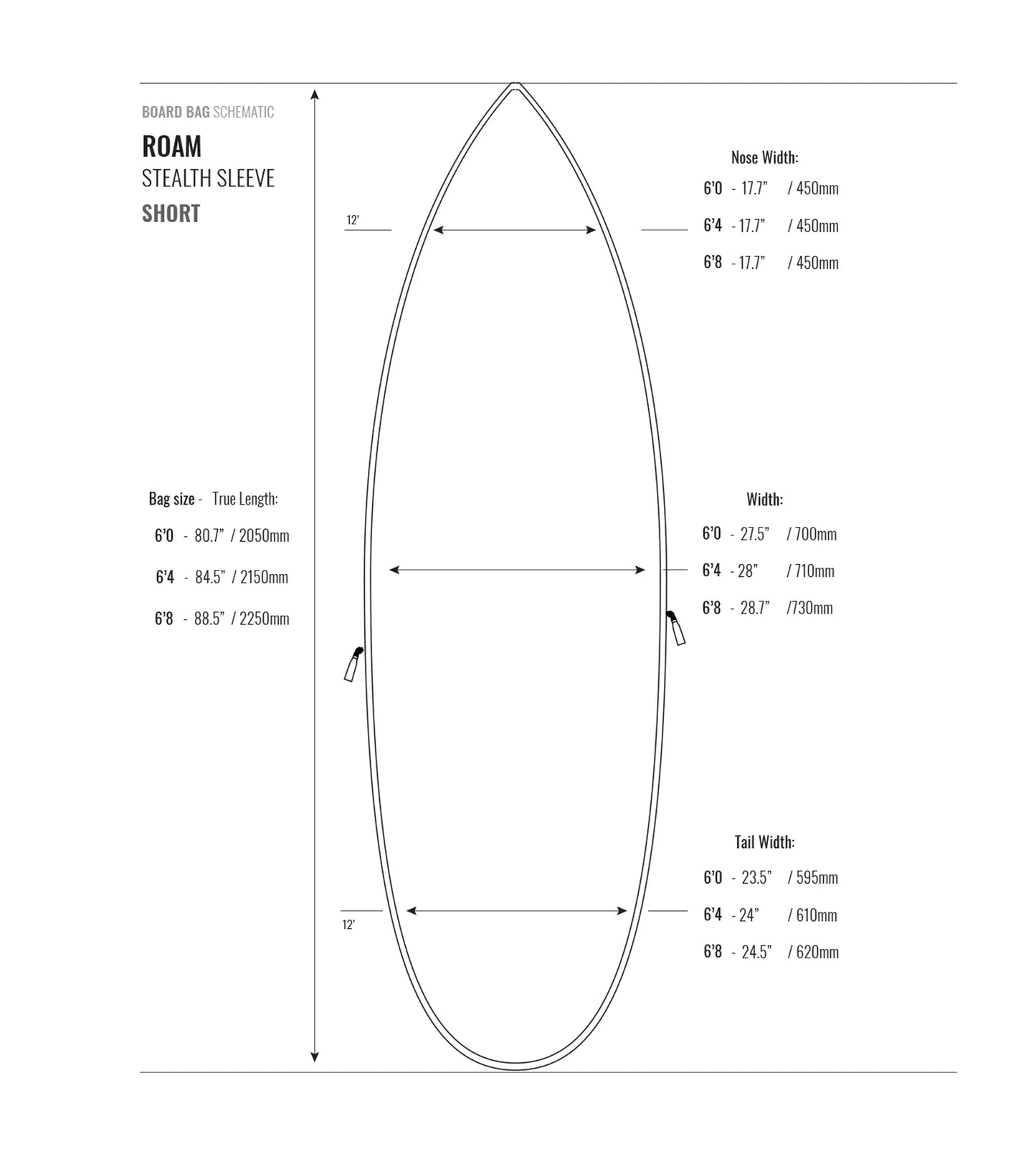 Roam Stealth Sleeve Shortboard Board Bag - Shortboard Bags