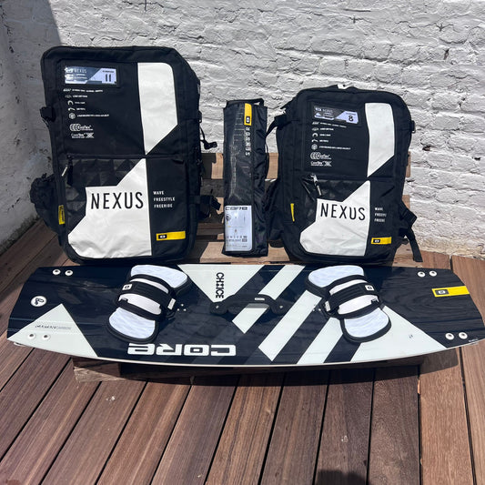 Core 8m+11m NEXUS 2 Kite w/bar & CHOICE 4 Board Complete USED DEMO - Kites (GRADE A)
