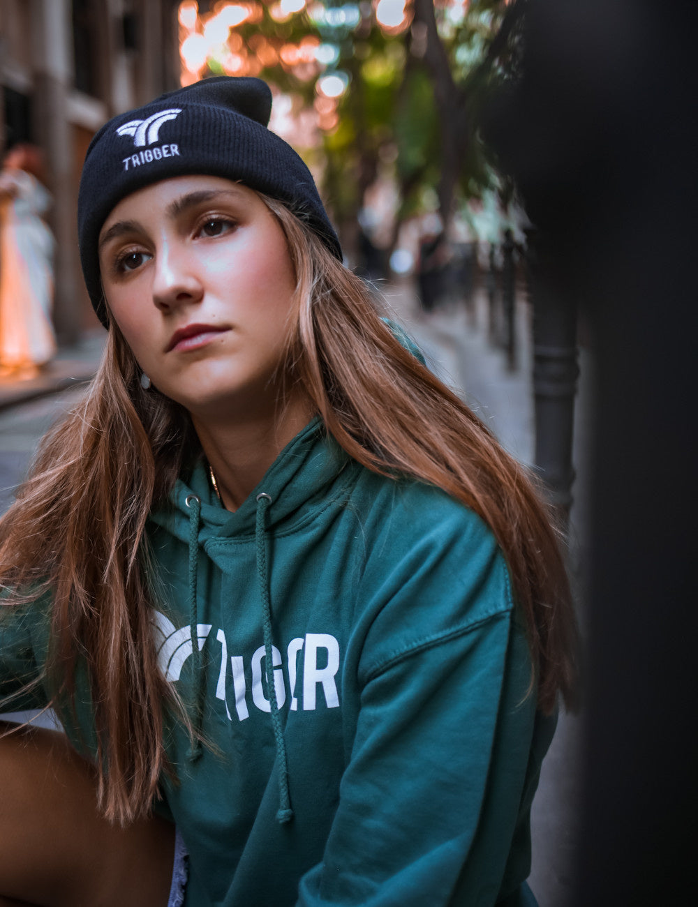 Trigger College Sweat Hoodie Cyan