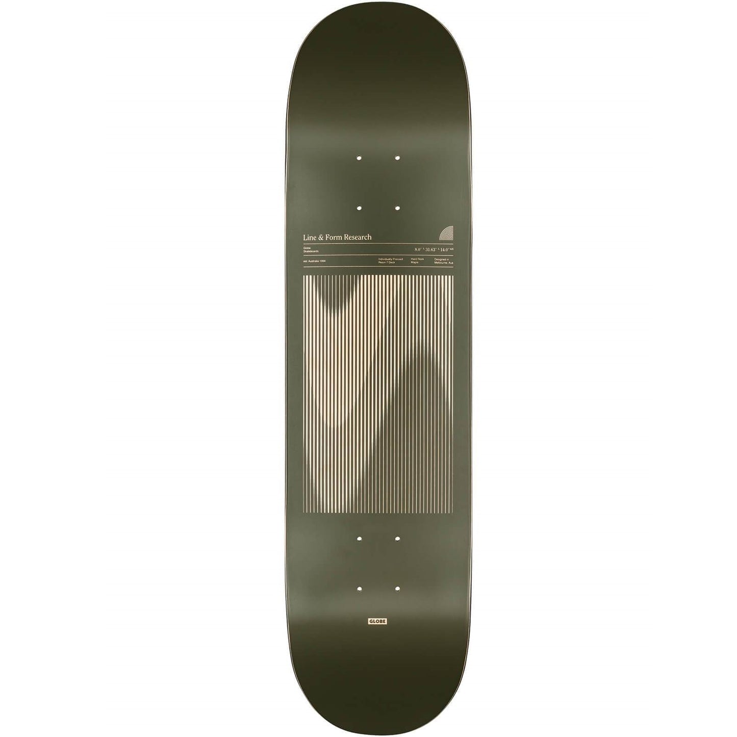 Globe G1 Lineform Deck 8.0 - Olive #10025410-BLK - Skateboard Deck only - Decks