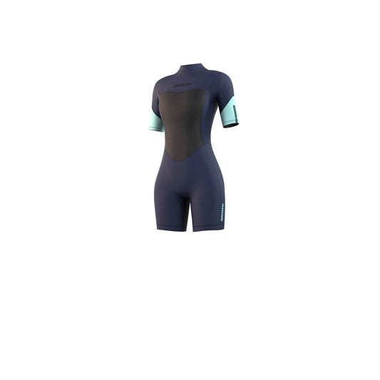 Mystic Brand Shorty 3/2mm Bzip Flatlock Women Night Blue - Short Arm / Back-zip