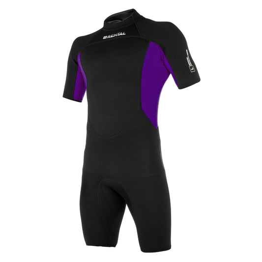 Mystic Rental Shorty 3/2mm Bzip Flatlock Unisex Rainbow - Short Arm / Back-zip