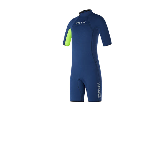 Mystic Star Shorty 3/2mm Bzip Flatlock Junior Night Blue - Short Arm / Back-zip