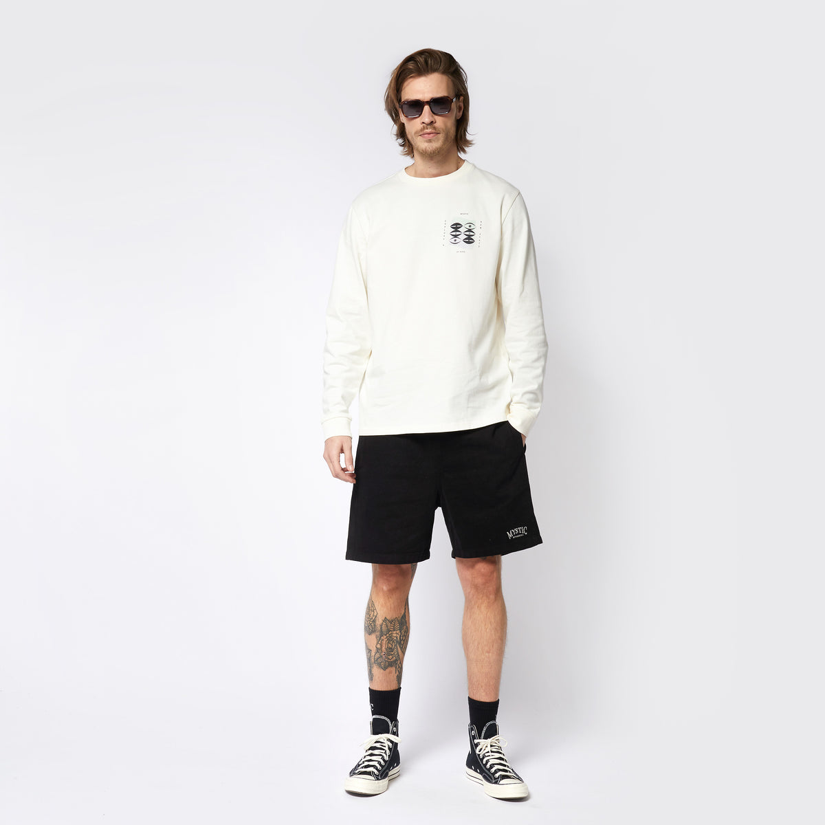 Mystic Tresspass L/S Tee Off White | 23 - Tees