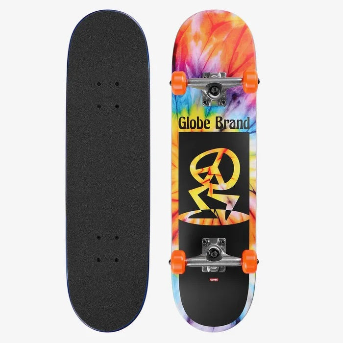 Globe Peace Man Mid - 7.6" Kids Spiral Dye/Black 10525428 - complete Skateboard - Skateboards