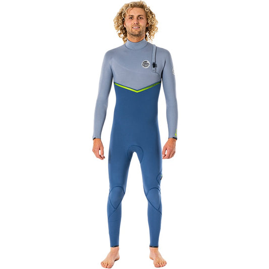 Rip Curl Ebomb 4/3 Z/Free Wetsuit Wsmyqs - Blue Grey (E6) - Fullsuit / Zip-free