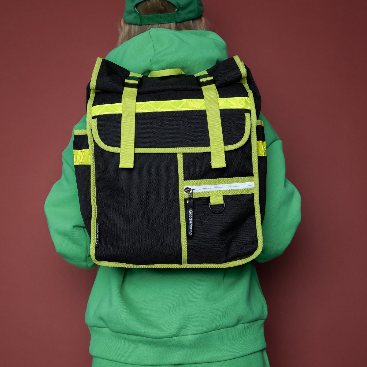 Goodordering Rolltop Backpack Neon Black - Bags