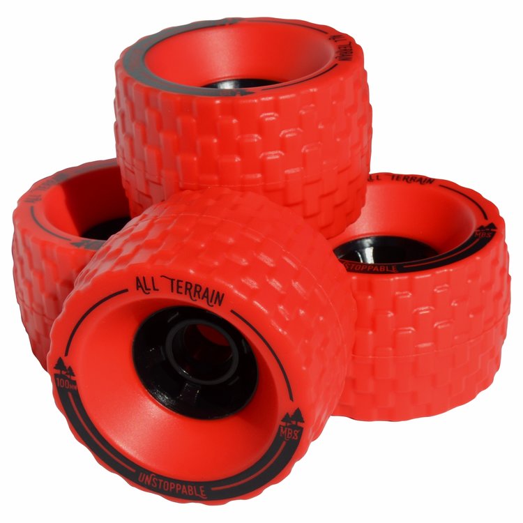 MBS All Terrain Skateboard Wheel (x4) - Red - Wheels