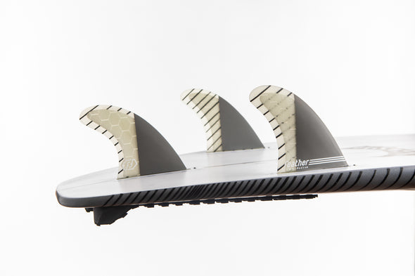 Feather Fins SUPERLIGHT GREY. SINGLE TAB - Medium (65-80Kg) - Futures/Thruster