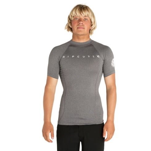 Rip Curl Dawn Patrol Short Sleeve Uv Tee Black Marle Wlugdm - S/S Vests