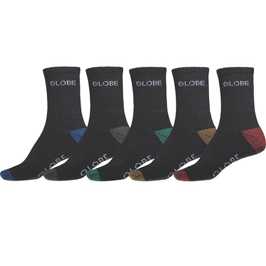 Globe Ingles Crew Sock 5 Pack - 7/11 US - 39/45 EU - Socks