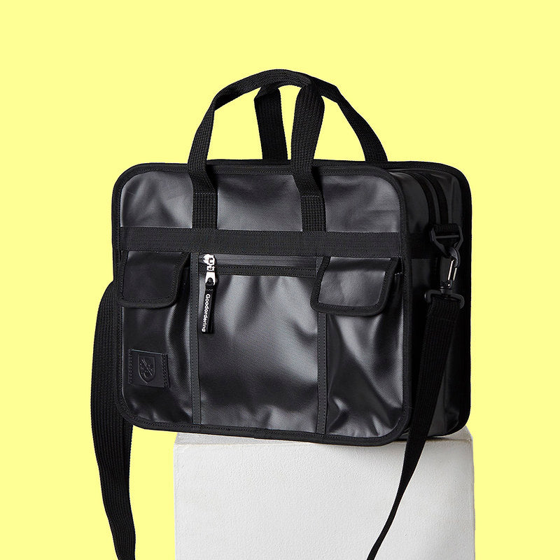 Goodordering Monochrome Shoulder Bag - Briefcase Black - Bags