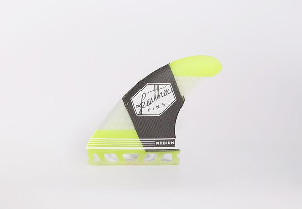 Feather Fins Carbonflex Single Tab Yellow Small (55-70Kg) - Futures/Thruster