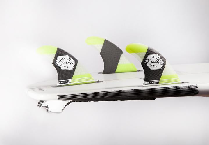Feather Fins Carbonflex Single Tab Yellow Small (55-70Kg) - Futures/Thruster