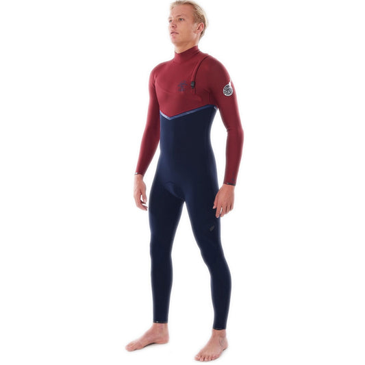 Rip Curl Ebomb 4/3 Z/Free Stmr Wetsuit Wsmywe - Navy/Red (E6) - Fullsuit / Zip-free