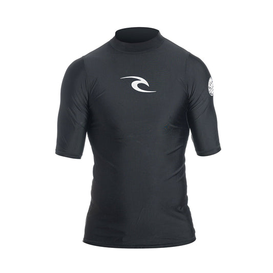 Rip Curl Comp S/Sl Uv Rash Tee Black Wle4Km - S/S Vests