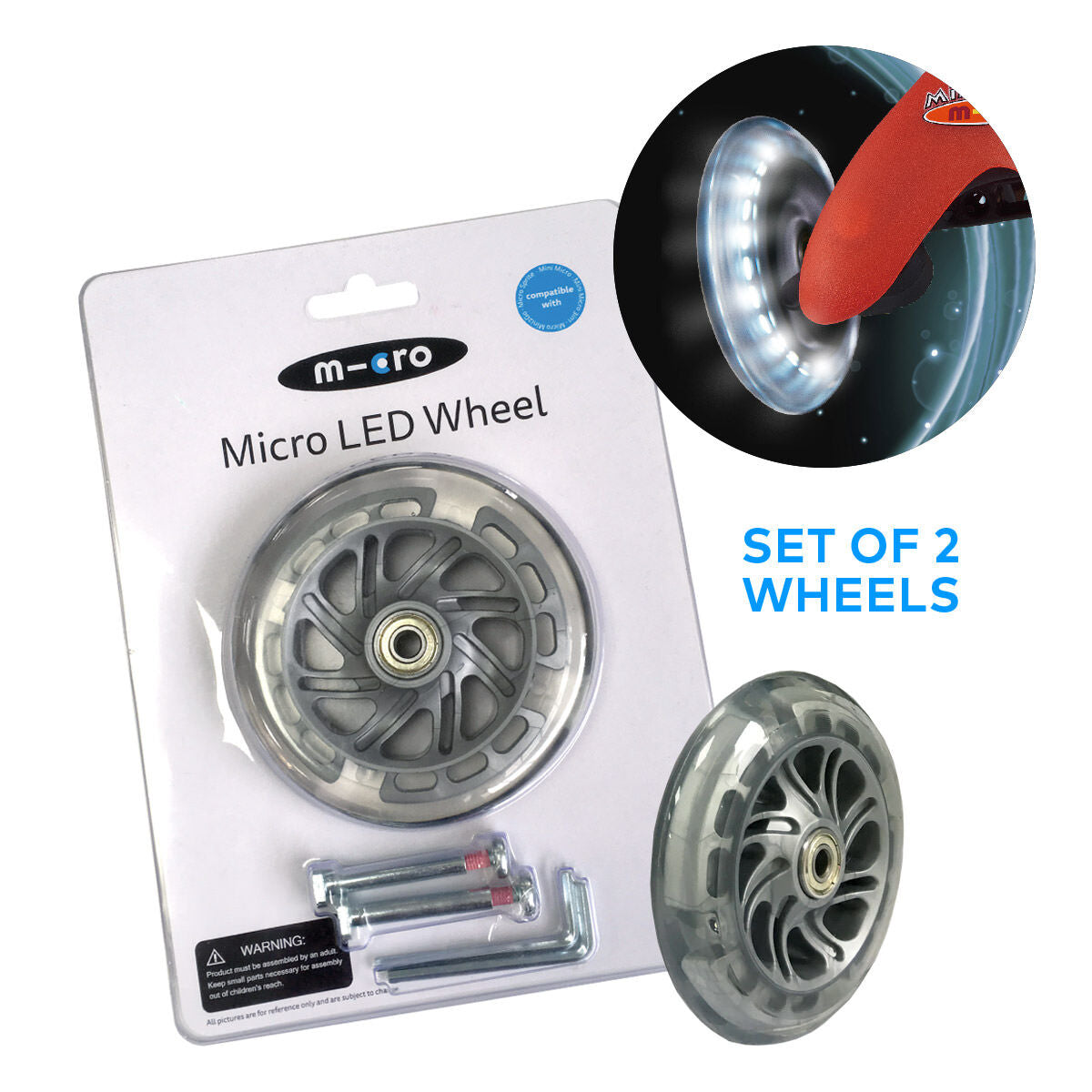 Micro 120mm LED Wheels Set - Wheels