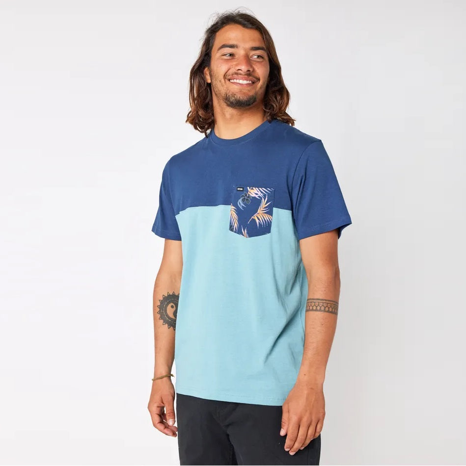 Rip Curl Inda Pocket Short Sleeve Tee 0Flmte - Dusty Blue - Tees