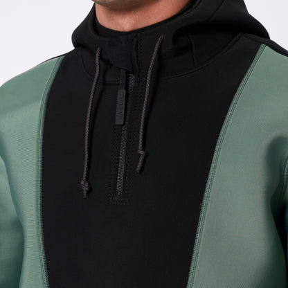 Mystic Fulmar Neoprene Hoodie 3/2mm Dark Olive - Hoodies