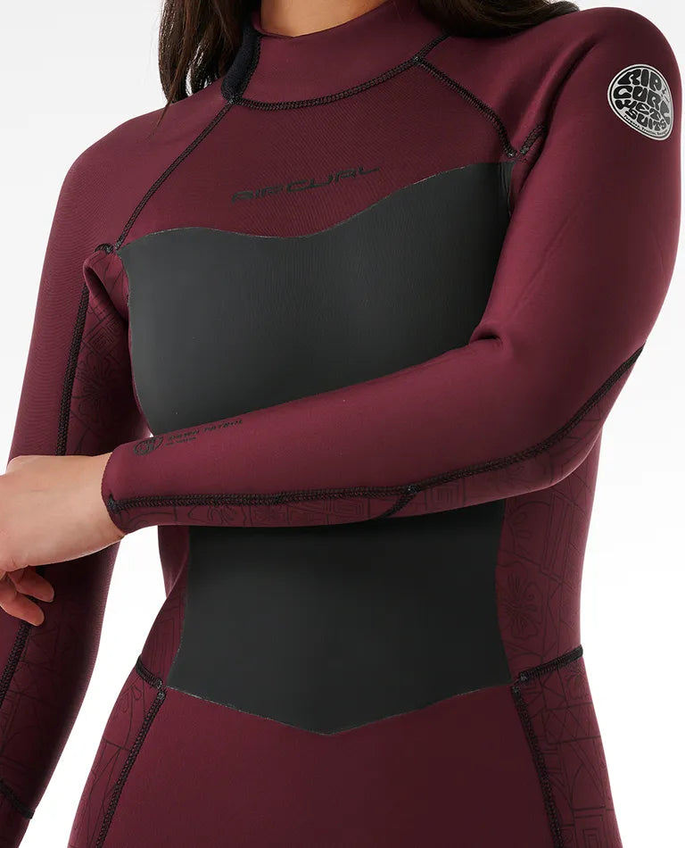 Rip Curl Women Dawn Patrol 4/3 Back Zip Wetsuit Plum 14Zwfs (E5) - Fullsuit / Back-zip