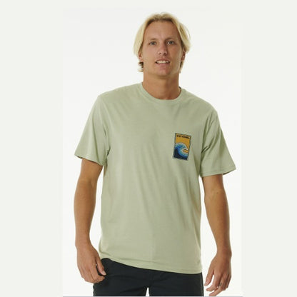 Rip Curl Salt Water Culture Blazing Tubes Short Sleeve Tee 0Ammte - Sage - Tees