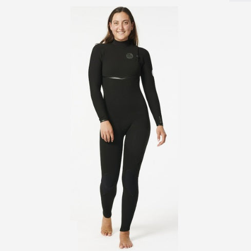 Rip Curl Wms Ebomb 4/3 Zip Free Wetsuit Black 14Kwfs (E7) - Fullsuit / Zip-free