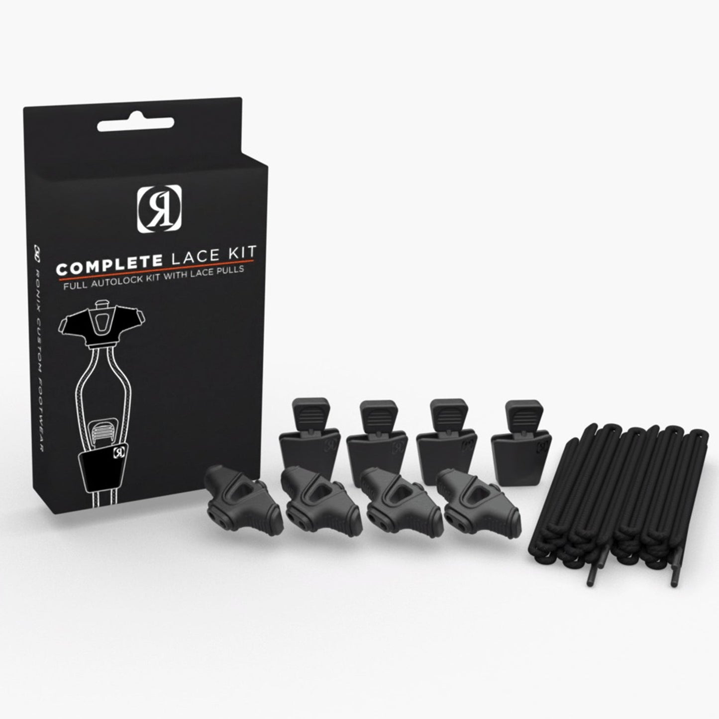 Ronix Complete Autolock Kit - (set of 4 Laces, 4 AutoLocks, 4 Pull Handles) - Locks