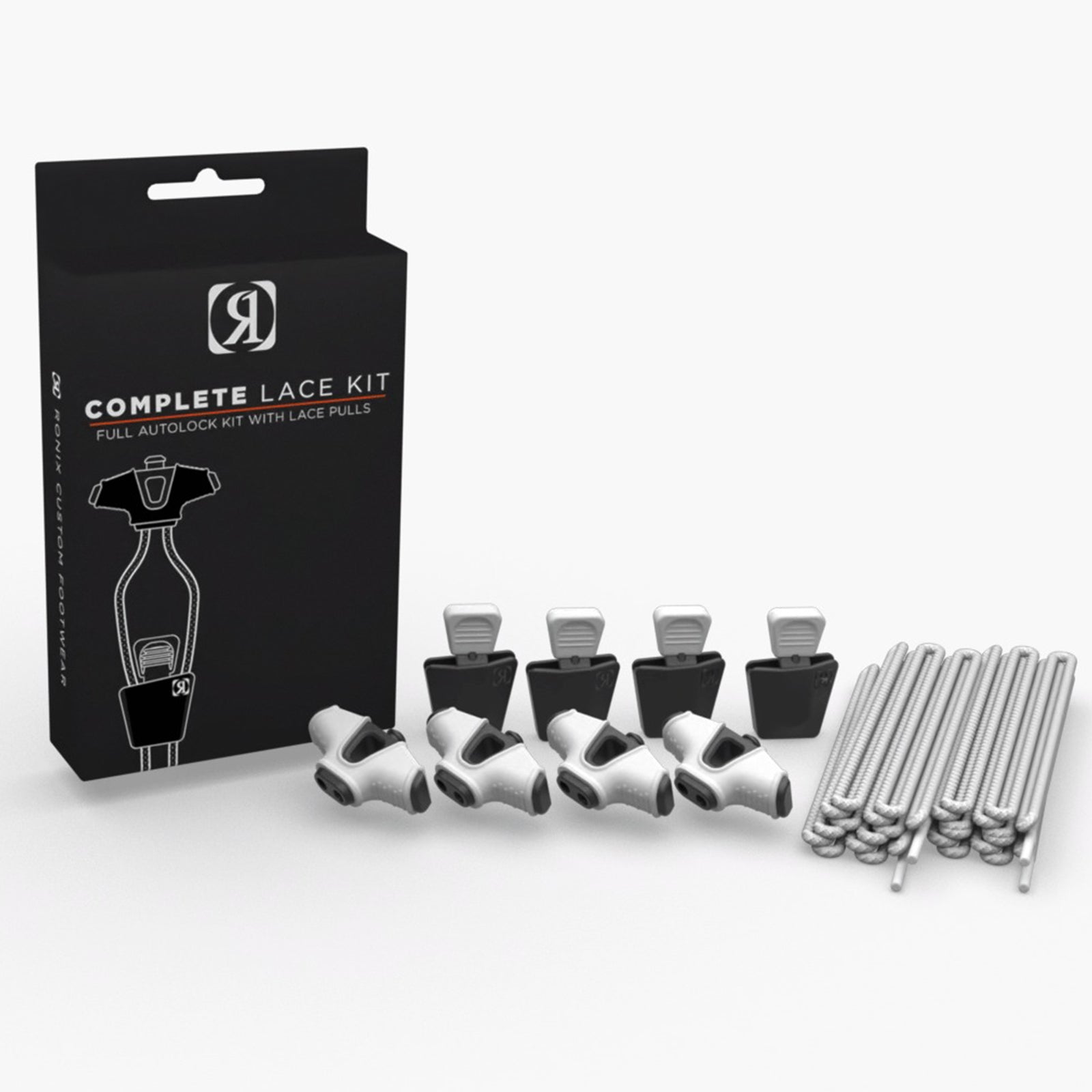 Ronix Complete Autolock Kit - (set of 4 Laces, 4 AutoLocks, 4 Pull Handles) - Locks