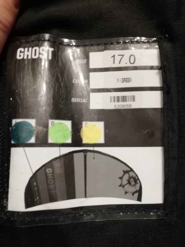 Slingshot 17m GHOST V1 Kite Only w/bag USED - Kites (GRADE C)
