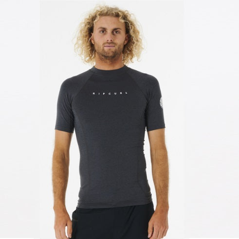 Rip Curl Dawn Patrol Perf Short Sleeve Uv Tee Black Marled 12Smrv - S/S Vests