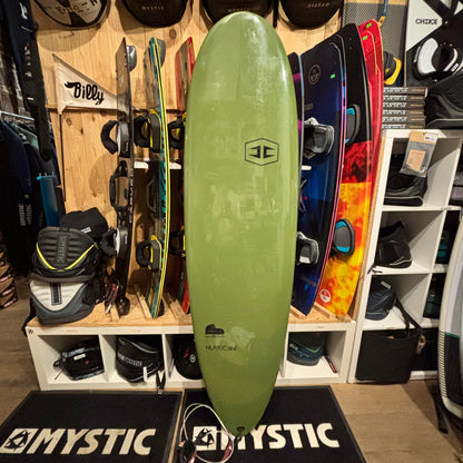 Hurricane green fun board 7'2 complete with fins + wax + Creature travel bag USED - Fun Boards (GRADE B)