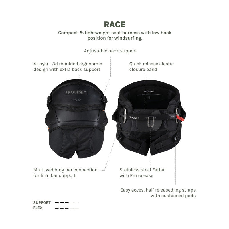 Prolimit Windsurf Seat Racing Harness Torch - Windsurf Seat