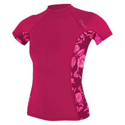 O'Neill Wms Side Print S/S Rash Guard - S/S Rash Guards