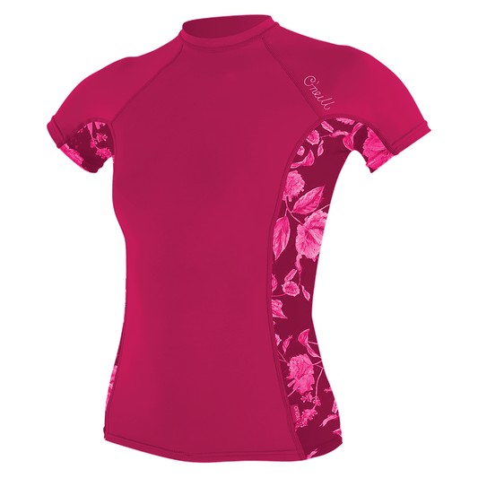 O'Neill Wms Side Print S/S Rash Guard - S/S Rash Guards