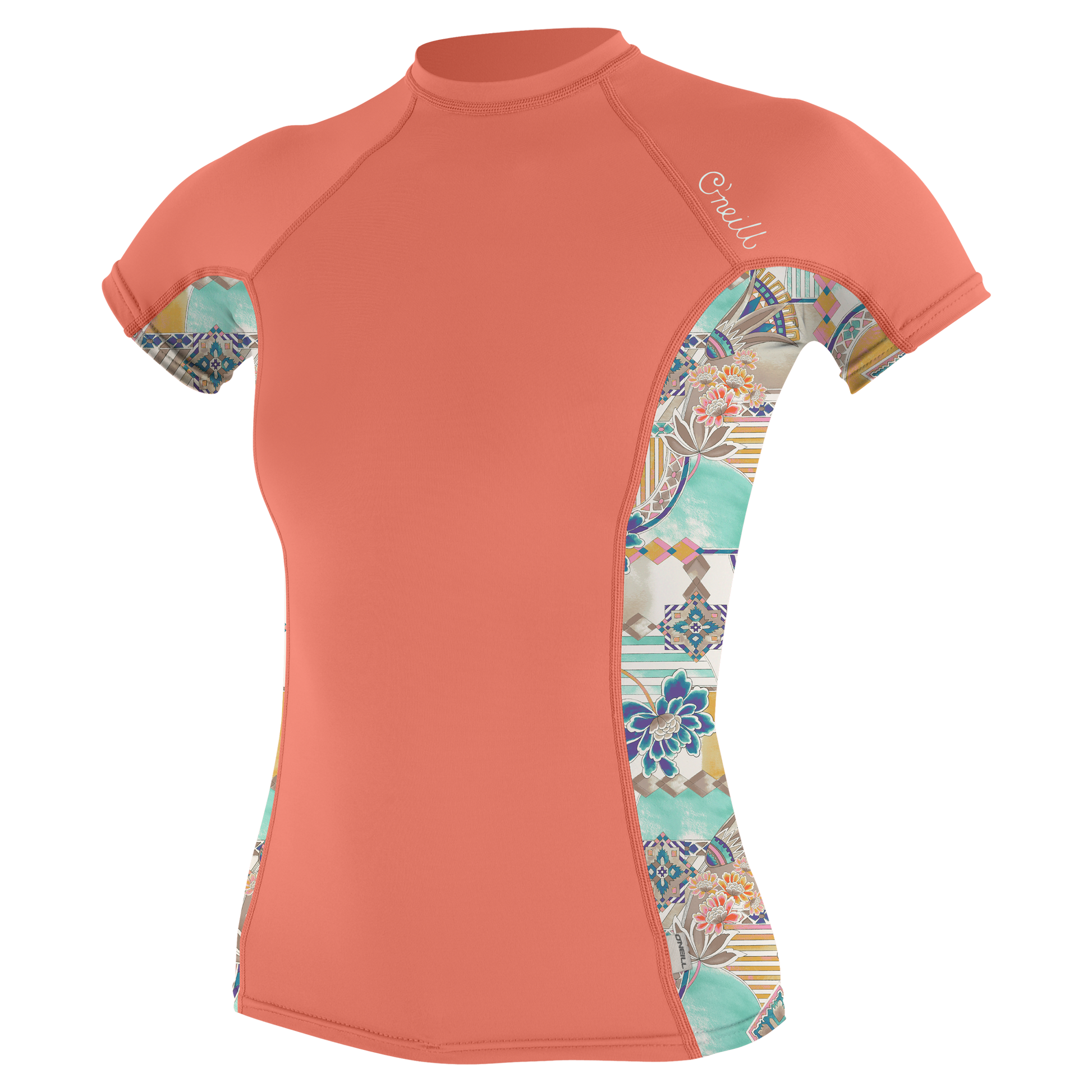 O'Neill Wms Side Print S/S Rash Guard - S/S Rash Guards
