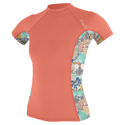 O'Neill Wms Side Print S/S Rash Guard - S/S Rash Guards