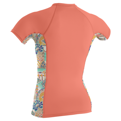 O'Neill Wms Side Print S/S Rash Guard - S/S Rash Guards