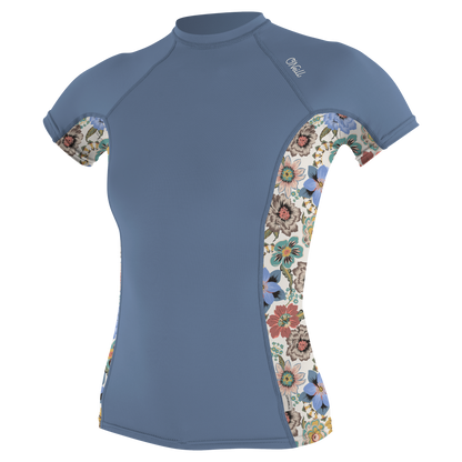 O'Neill Wms Side Print S/S Rash Guard - S/S Rash Guards