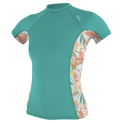 O'Neill Wms Side Print S/S Rash Guard - S/S Rash Guards