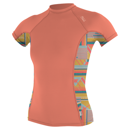 O'Neill Wms Side Print S/S Rash Guard - S/S Rash Guards