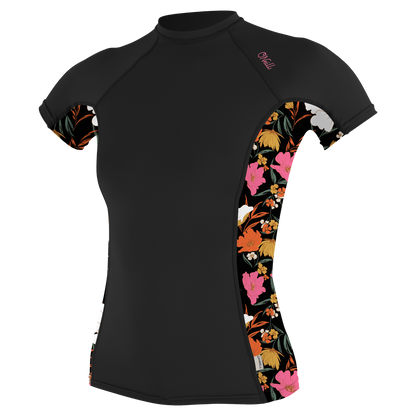 O'Neill Wms Side Print S/S Rash Guard - S/S Rash Guards