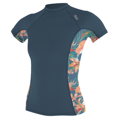 O'Neill Wms Side Print S/S Rash Guard - S/S Rash Guards
