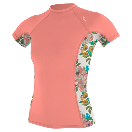 O'Neill Wms Side Print S/S Rash Guard - S/S Rash Guards
