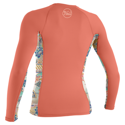 O'Neill Wms Side Print L/S Rash Guard - L/S Rash Guards