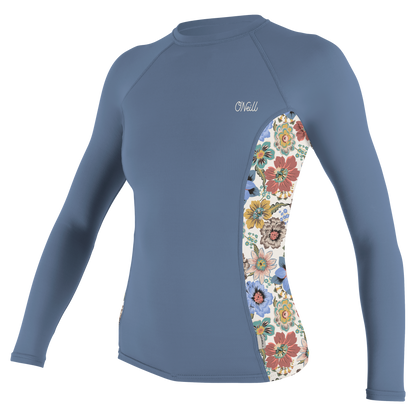 O'Neill Wms Side Print L/S Rash Guard - L/S Rash Guards