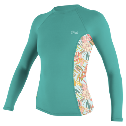 O'Neill Wms Side Print L/S Rash Guard - L/S Rash Guards